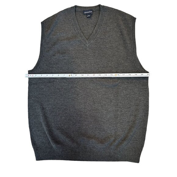 VTG 90's Lands End Sweater Vest Men's Size L Gray Pullover - Golf Style #P1490 - Picture 5 of 10